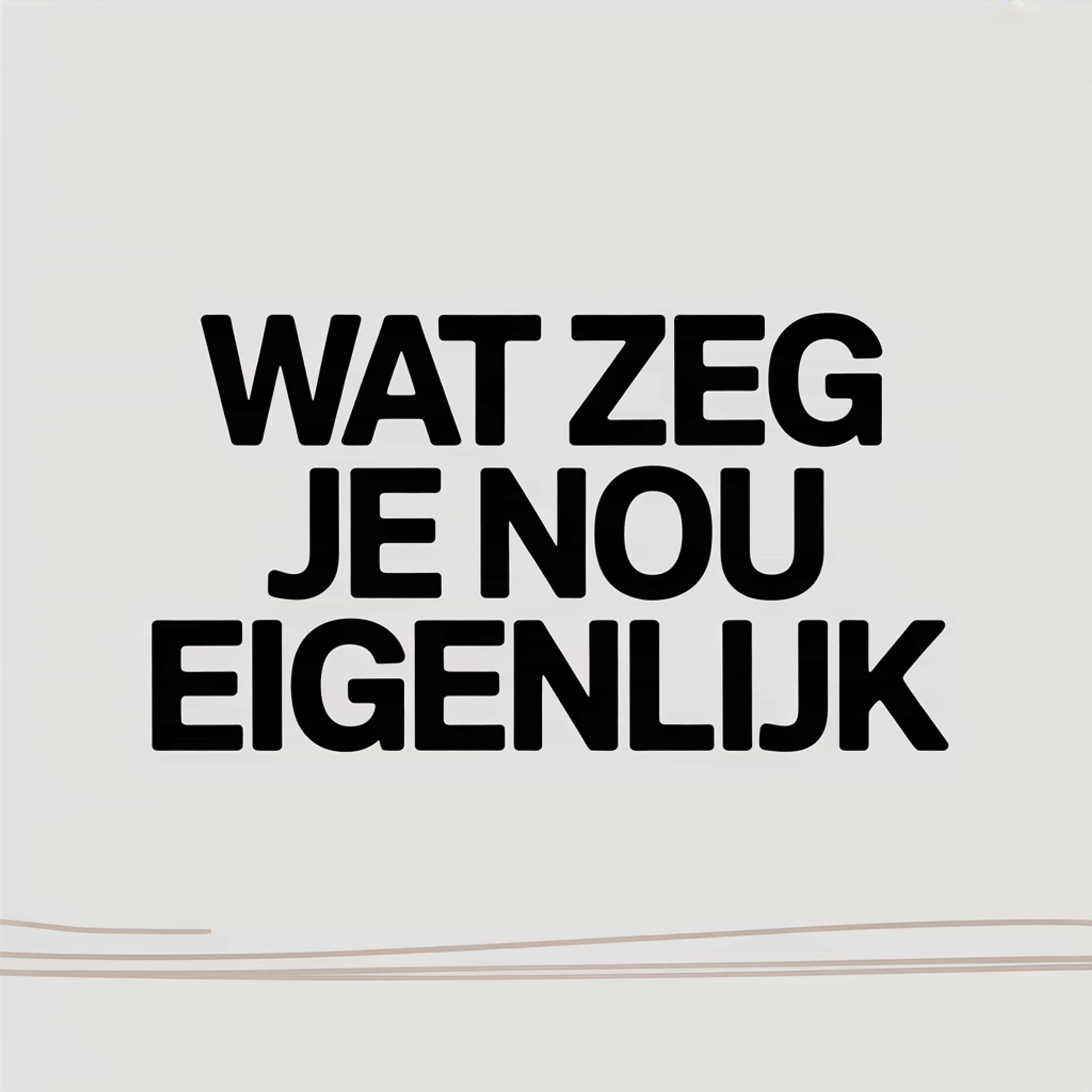 Wat Zeg Je Nou Eigenlijk podcast artwork