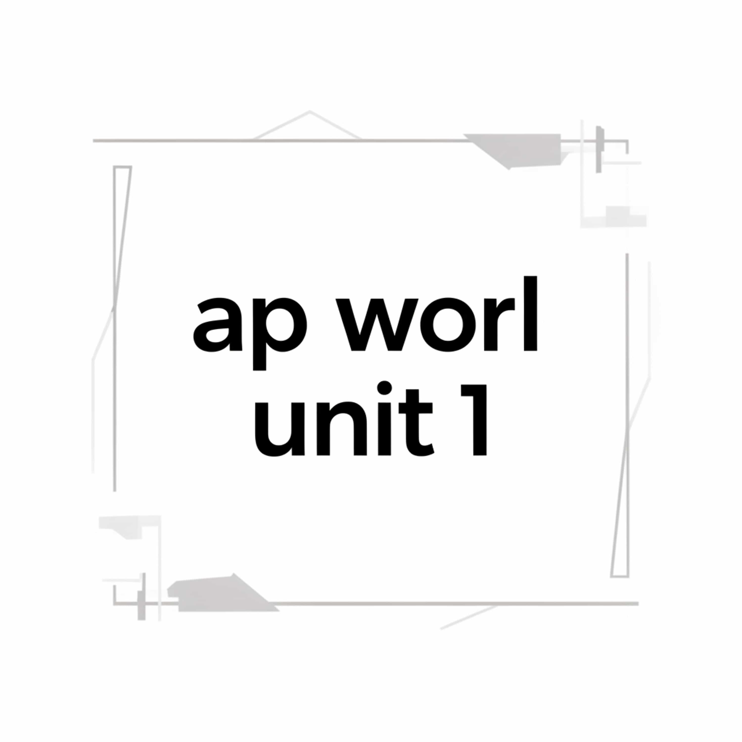 ap worl unit 1 (Feed Disabled)